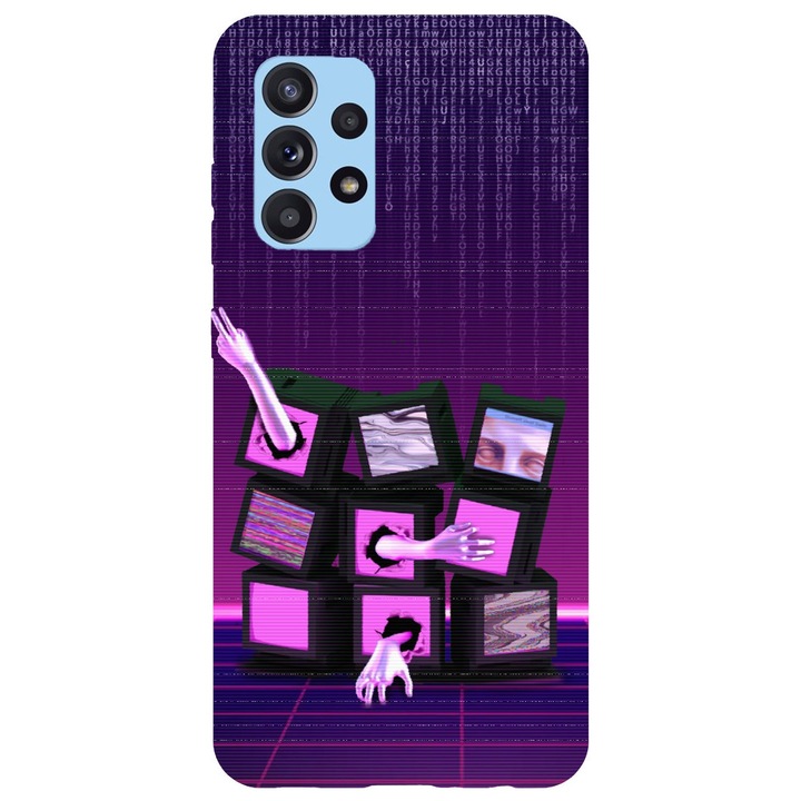 Husa compatibila cu Samsung Galaxy A22 4G model Trapped in a simulation, Silicon, TPU, Viceversa
