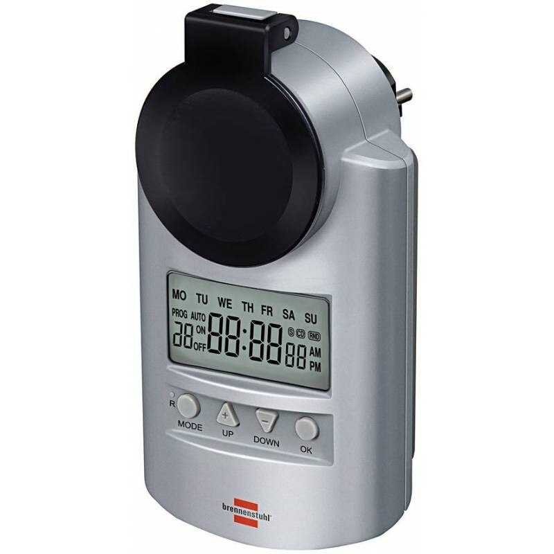 Priza cu timer digital DT, 20 de programari/zi, protectie IP44, Brennenstuhl