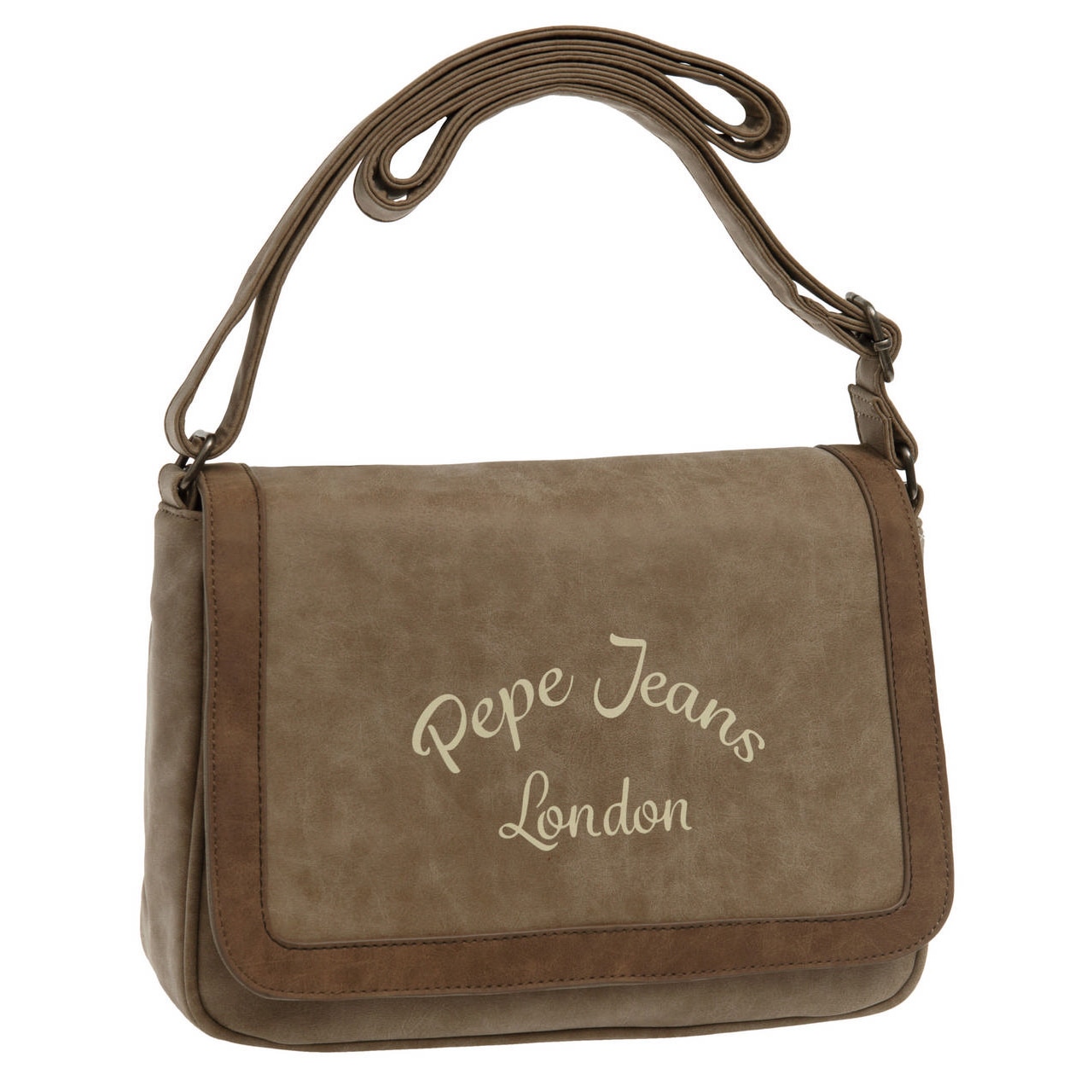 Geanta de umar Pepe Jeans, de dama, Piele ecologica, Bej