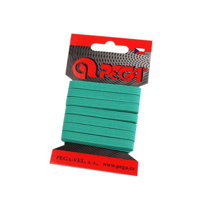 Elastic simplu plat, latime 6.6 mm, lungime 5 m, Verde smarald