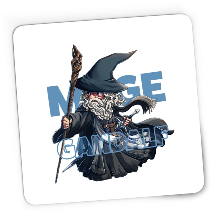 Mousepad Gaming Lord of the Rings Mage Gandalf Chibi Cute Power, 21x19 cm