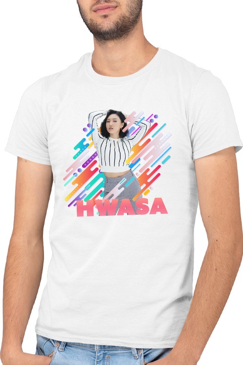 Férfi Póló Mamamoo Singer Solo Hwasa Sexy Pop Music Korean, Fehér