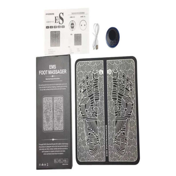 RelaxYourFoot masszázsszőnyeg, elektrostimulátor talpra, keringés serkentése, professzionális masszázs