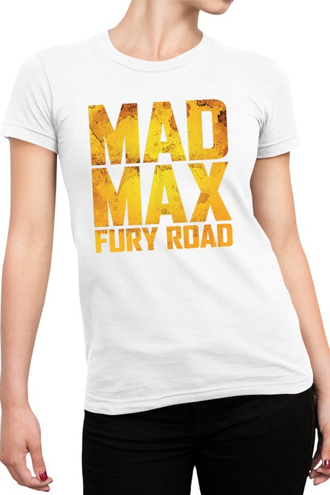 Дамска тениска Mad Max Fury Road Game Action Cars Battle, Бял