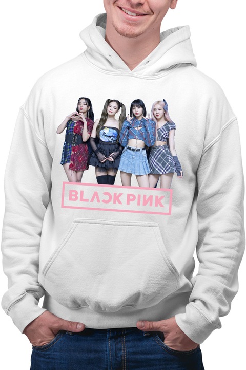 Hanorac barbati Blackpink Group Idols MTV Cute Expo Fashion, Alb