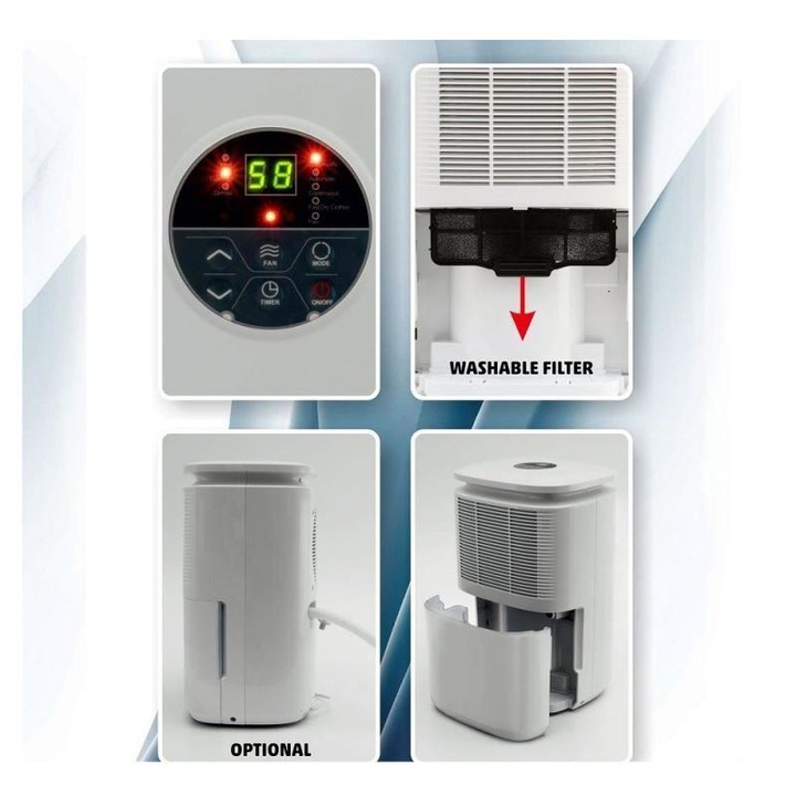 Dezumidificator de aer, Home DHM 10L, capacitate rezervor 2.2 L, dezumidificare max. 10L/zi