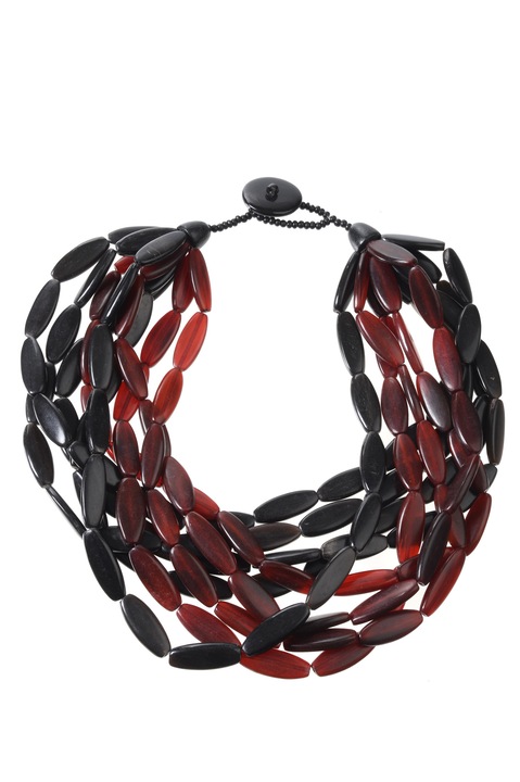 Колие, Gloria Maris, Agata876 Бордо/Черно, 50 см