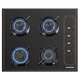 Plita Incorporabila Rustica Hausberg HB-575RST, 4 arzatoare, Gaz, 60 cm, Negru