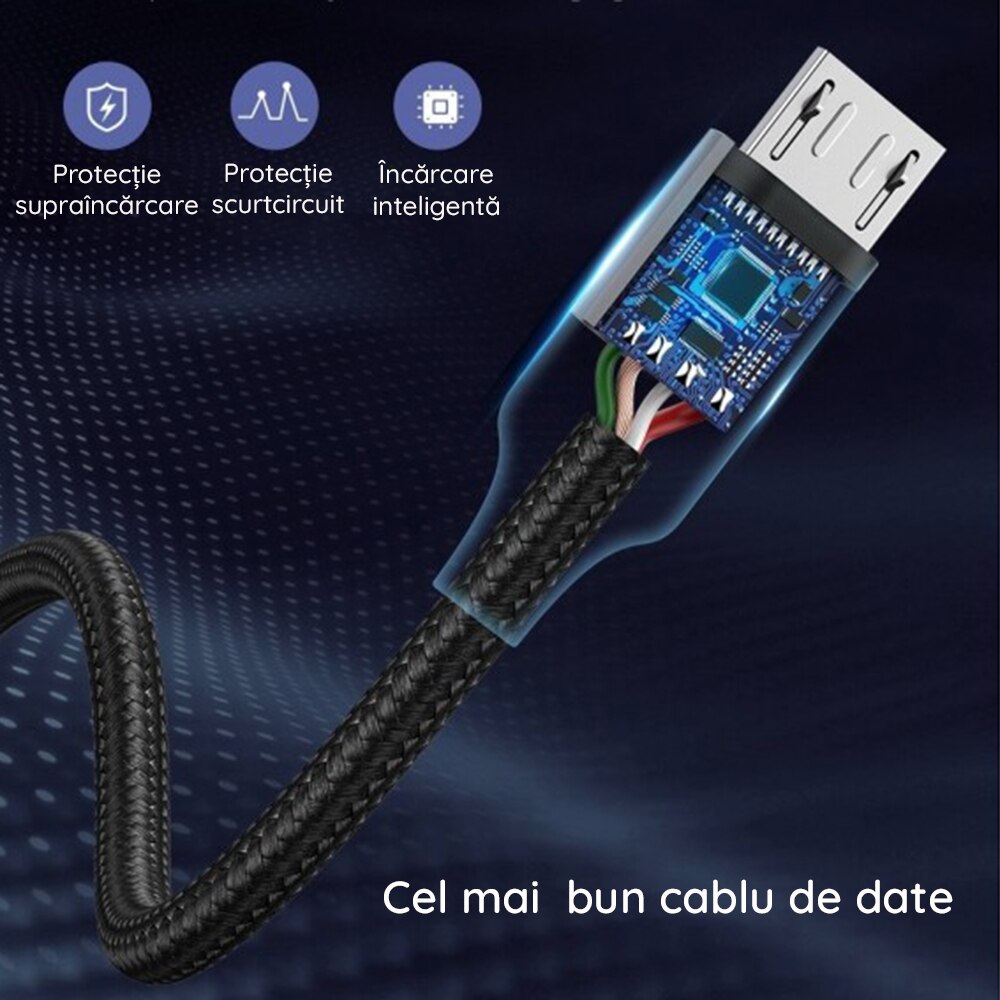USB към Micro-USB кабел за данни, 2.4A, 1.5m, Ugreen, черен - eMAG.bg