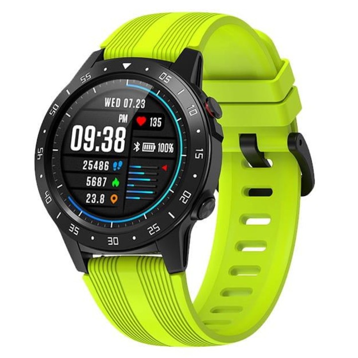 Smartwatch pentru femei, Garett, Nicole, Metal/Plastic, Compatibil Android/iOS, Monitorizare activitate fizica, 0.96", Roz