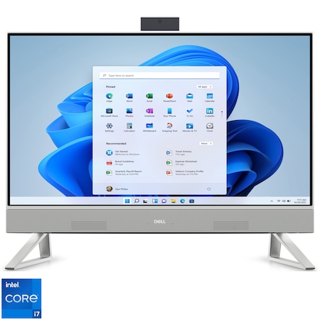 Sistem All-in-One Dell Inspiron 5410 cu procesor Intel® Core™ i7-1255U pana la 4.70 GHz, Alder Lake, 23.8”, Touch, 16GB, 1TB HDD + 256GB SSD, NVIDIA GeForce MX550 2GB, Windows 11 Pro