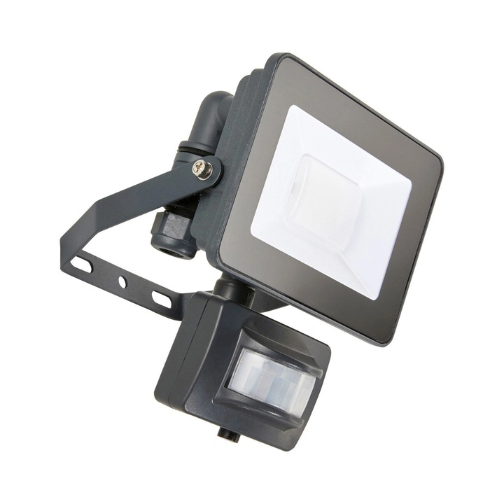 Proiector LED de exterior Yonkers, 20 W, 1700 lumeni, senzor miscare, IP44, negru