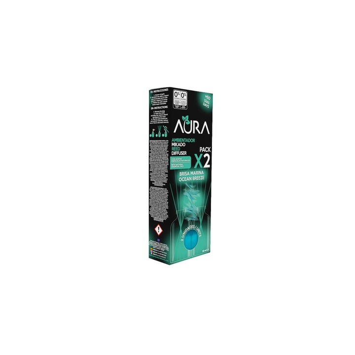 Set 2 odorizante camera 0% alcool Aura – Briza marina 2 x 30 ml