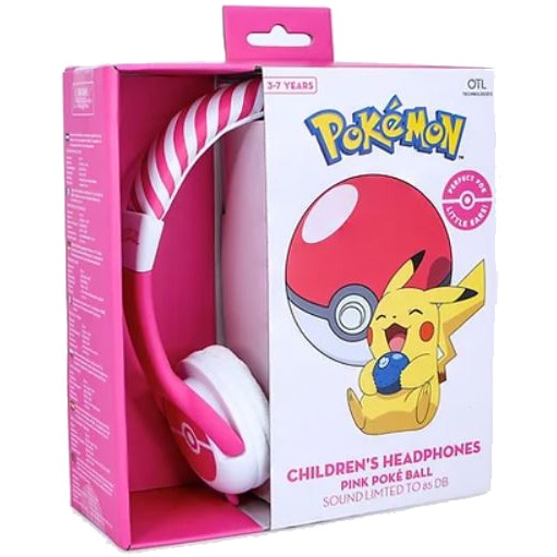 Casti OTL pentru copii, Pokemon Pokeball Pink