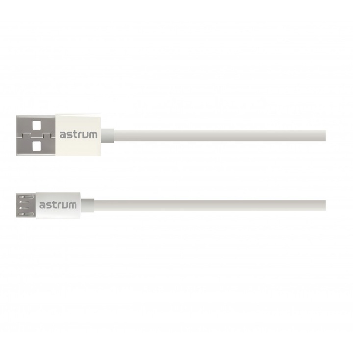 Astrum Verve UM20 USB - micro USB bliszteres adatkábel 2.0A, 1.0M fehér