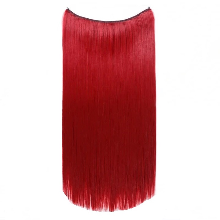 Extensii par ROSCAT, drepte, tresa cu fir invisibil, 60 cm, Animis Beauty ®, fibra sintetica cu aspect natural