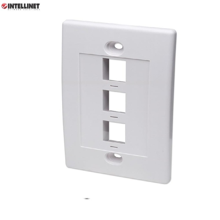 Intellinet панел, 3 порта за модули Keystone, бял