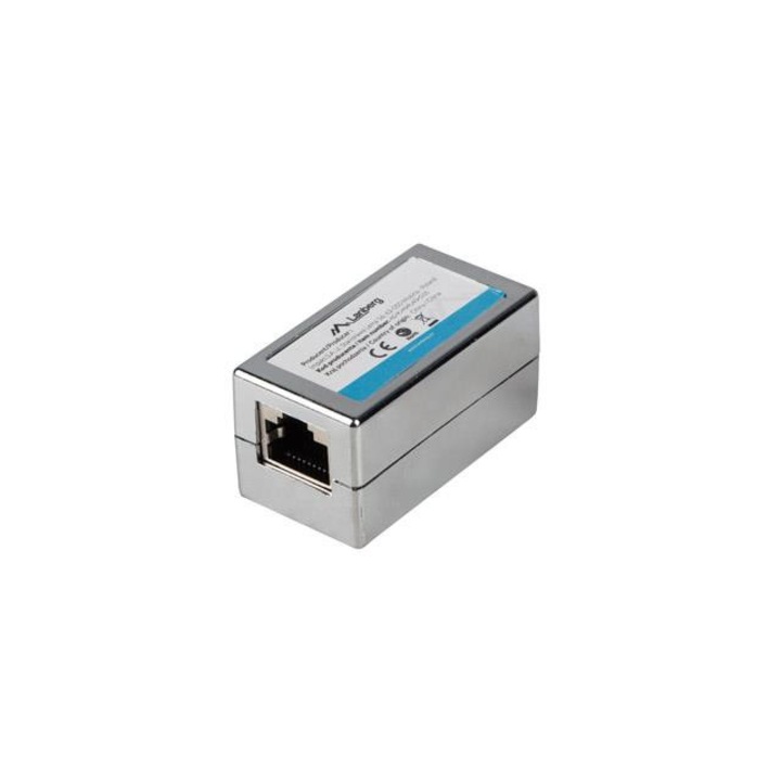 Adaptor Lanberg, RJ-45, Cat.5e, Conector de retea ecranat, Argintiu