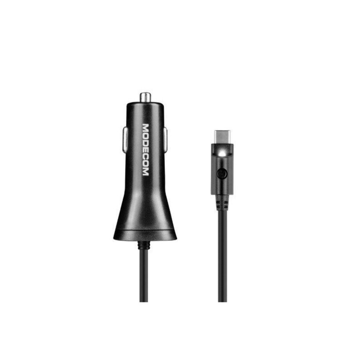 Autós töltő, Modecom, USB-C, Fekete