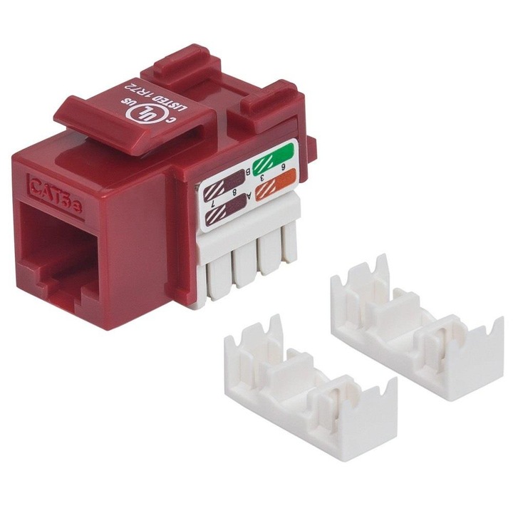 Modul Keystone Intellinet, RJ45, UTP, Cat.5e, Rosu, Alb