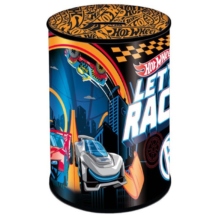 Pusculita metalica Hot Wheels, 11x7.5cm, Multicolor