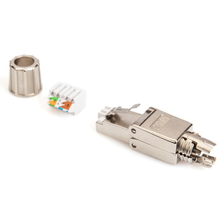 Щепсел Digitus, RJ45, Cat.6A, PoE, 10GbE, Екраниран, 50 mm, Многоцветен