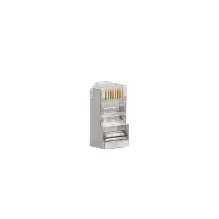 Комплект щепсели Lanberg, PLS-5000, RJ-45, 8P8C, Cat.5e, FTP, 100 части, прозрачни, сребристи