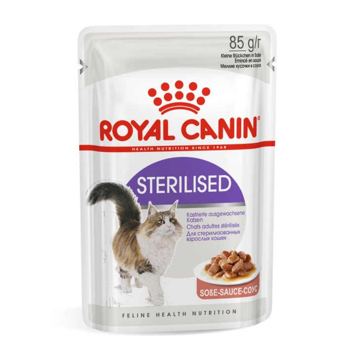 Hrana umeda pisica Royal Canin Sterilised Adult, pentru pisica sterilizata, in sos, cantitate 85 g