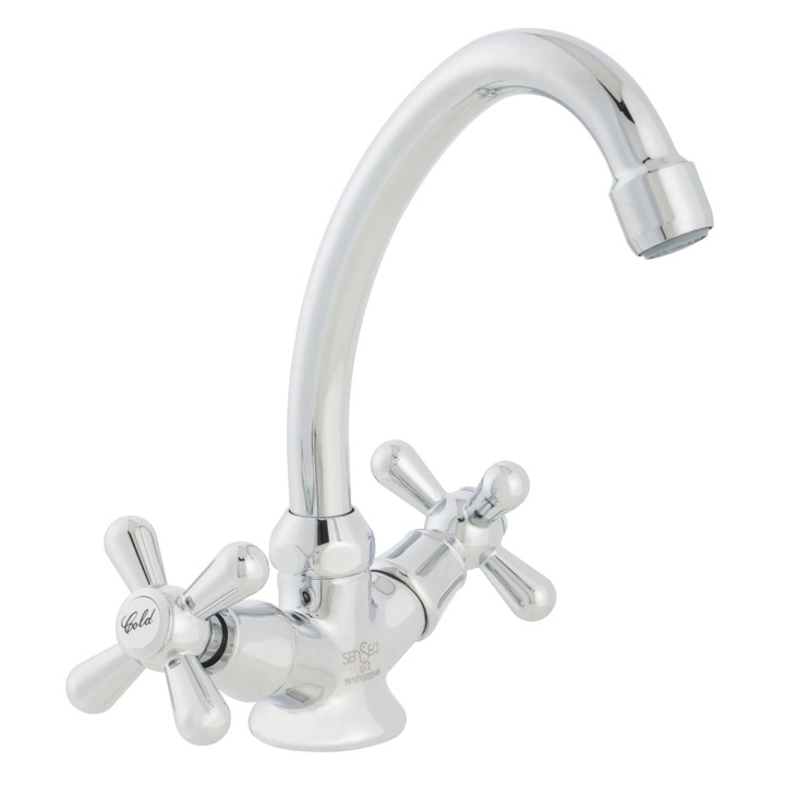 Mauna mosdó csaptelep, dupla vezérlés, 20,5 x 10 cm, króm