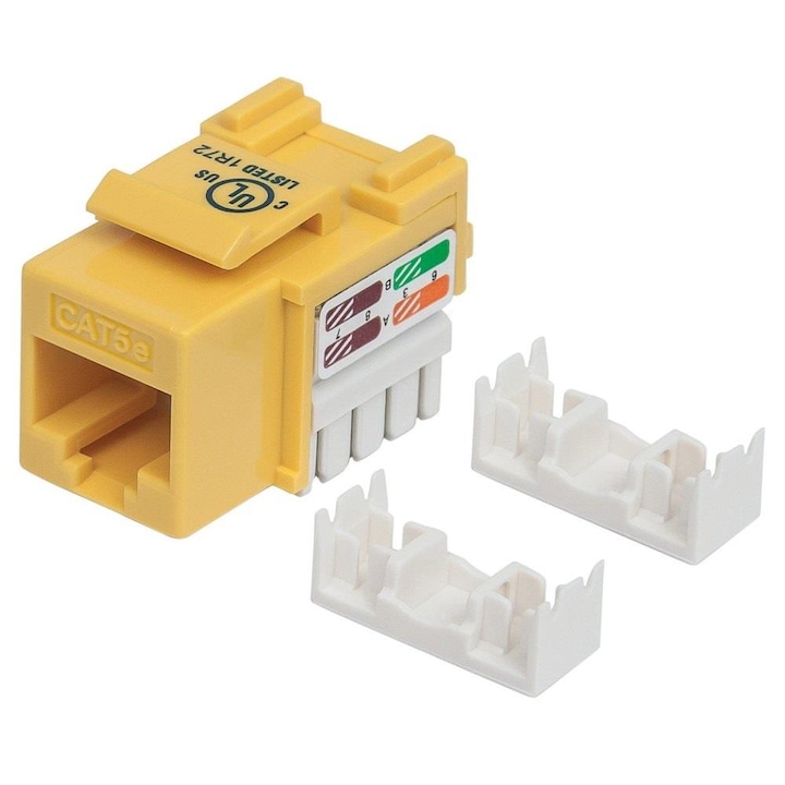 Modul Keystone Intellinet, RJ45, UTP, Cat.5e, Galben, Alb