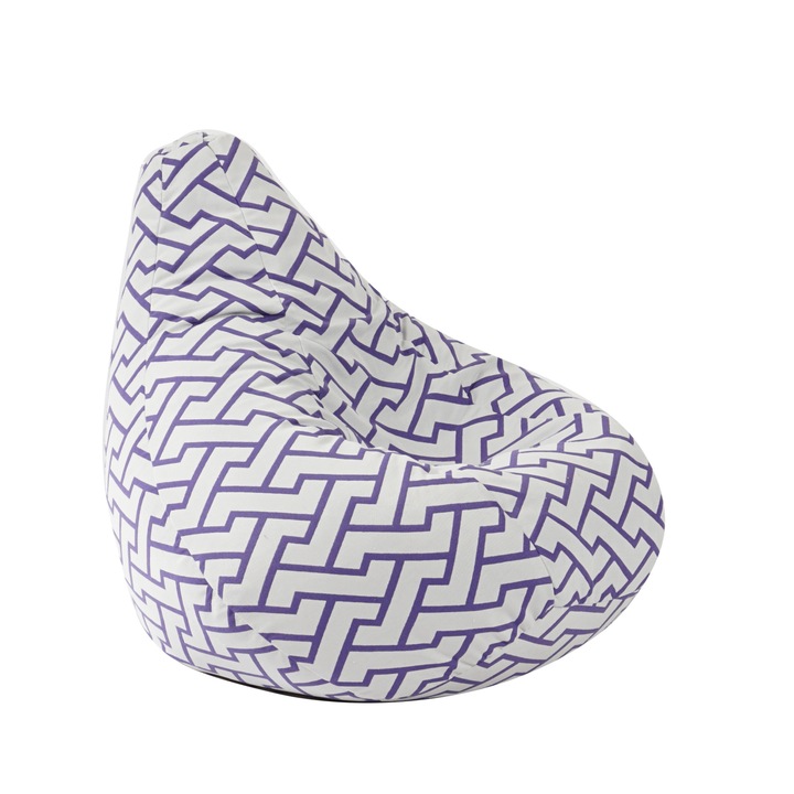 Пуф Pufrelax круша за деца 4-14 г.160л. Nirvana Light, Zappity Purple, Перящ се калъф, Пълнеж от Полистиролни перли