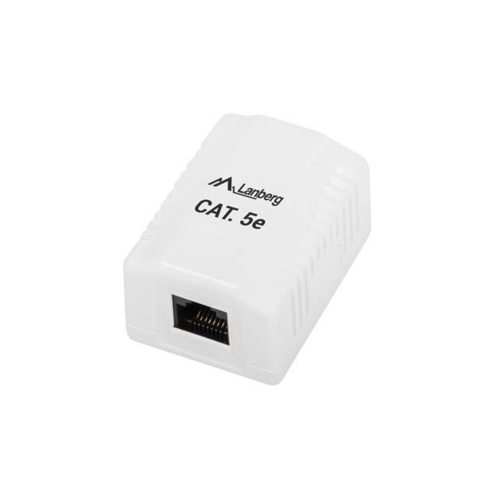 Priza de suprafata Lanberg, Cat. 5e, RJ45, OU5-0001-W, Alb
