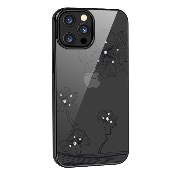 Devia Crystal Flora tok kompatibilis iPhone 13 Pro Black, kristályokkal