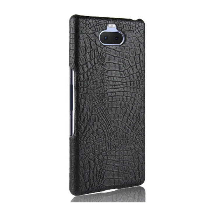 Protectie din plastic pentru telefon (efect piele, model crocodil) NEGRU [Sony Xperia 10 plus (L4213)] (5996457861200)