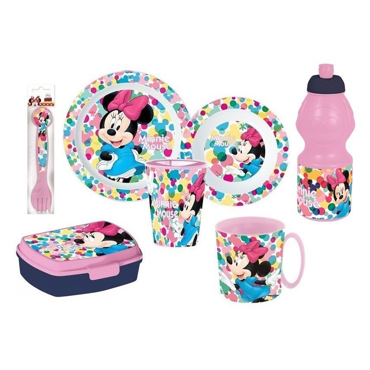 Disney Minnie étkészlet csomag színes 7 db-os