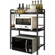 Raft metalic cuptor cu microunde, 2 etajere ajustabile, Naimeed D4406, Negru, 40-60x36x78 cm