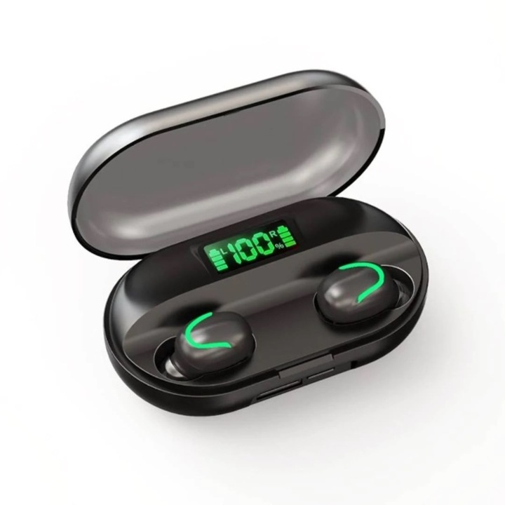 Vezeték nélküli EDAR tws fejhallgató, LED kijelző, HD hang, bluetooth, fekete
