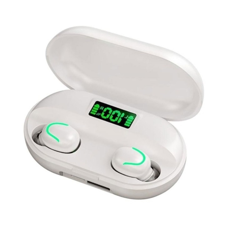 EDAR vezeték nélküli fülhallgató, TWS, LED kijelző, HD hang, bluetooth, fehér