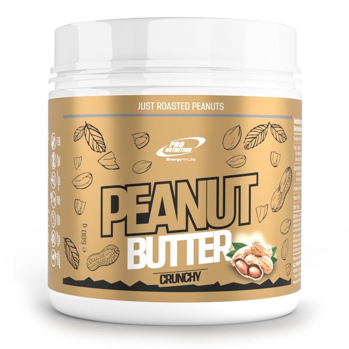 Pro Nutrition, natúr ropogós mogyoróvaj, Peanut Butter, 500 g