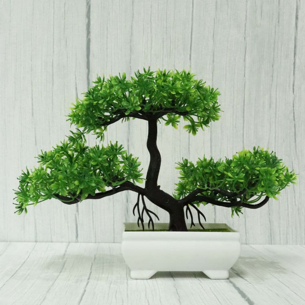 somersault Unravel Variety Bonsai decorativ artificial in ghiveci, Verde, 29 cm, MCT-18K211V - eMAG.ro