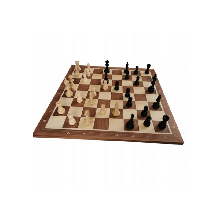 Set sah, Lemn, 540x540 mm, Bej/Maro