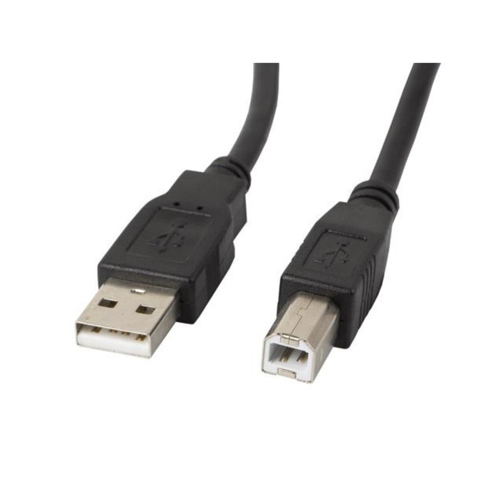 Кабел, Lanberg USB-A (M) -> USB-B (M) 2.0 cable 1.8m, black