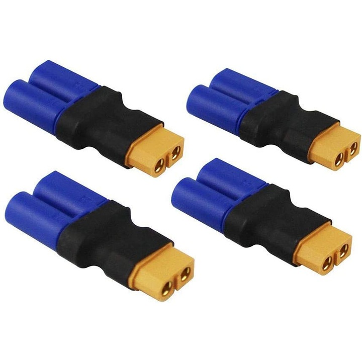 Set de 4 bucati conector adaptor de sex feminin XT60 la masculin EC5 nici un cablu pentru LIPo RC baterie