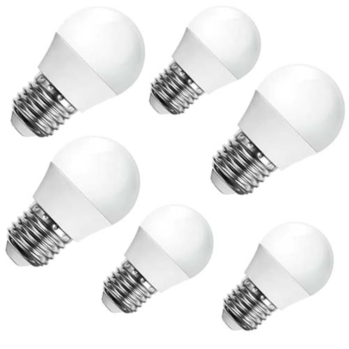 Комплект 6 LED крушки A50 глобус форма 260 градуса 3 W, E27 топло