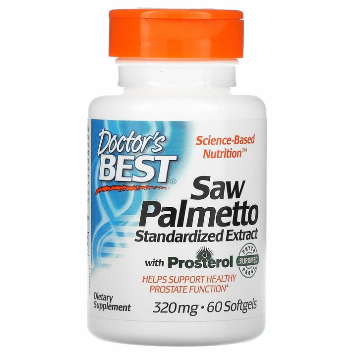 Supliment alimentar Doctor's Best Saw Palmetto cu prosterol, extract standardizat, 320 mg, 60 capsule moi