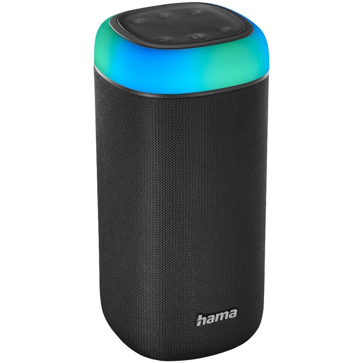 Boxa portabila Hama Shine 2.0, Bluetooth, LED, Protectie antistropire, 30W, Negru