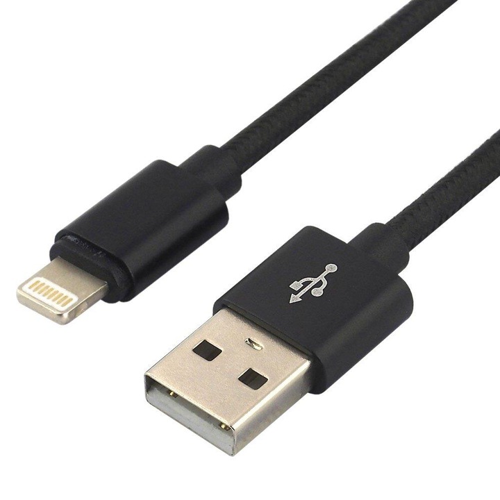 Adat- és töltőkábel kompatibilis az Apple-lel, everActive, CBB-1IB, USB 2.0 A-Lighting, 1 m, fekete