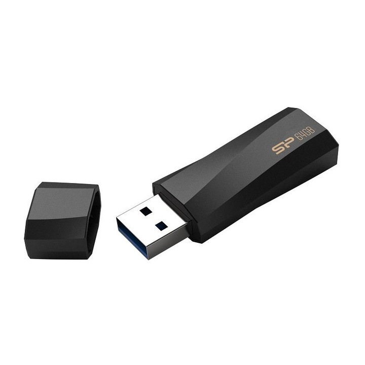 USB memória, Silicon Power, USB 3.2, 64 GB, fekete