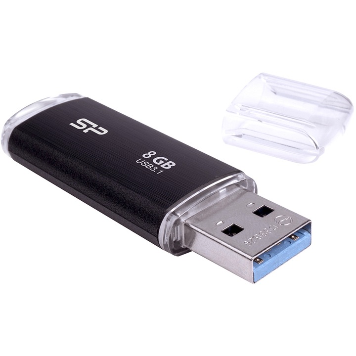 USB памет Silicon Power Blaze B02, 8GB, USB-A 3.2 Gen 1, черен