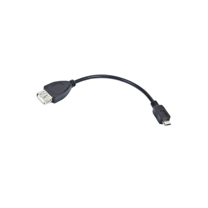 OTG adapterkábel, Lanberg, Micro USB 2.0 - USB 2.0 A, 0,15 m, fekete